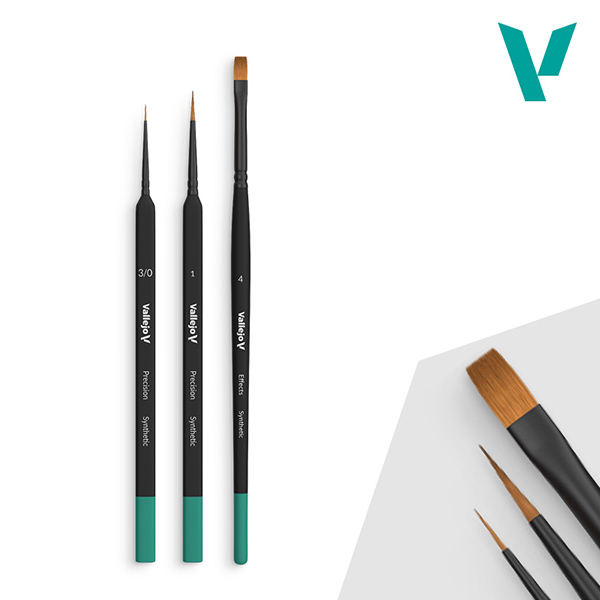 Brush Set: Starter Set (Round No.1 & 3/0 Triangular Handle, Flat No.4, synthetics)