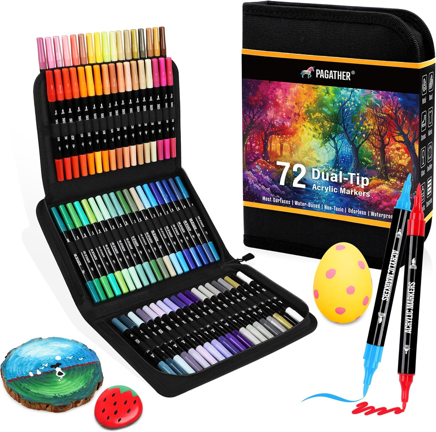 72Pc Acrylic Marker Set with Case