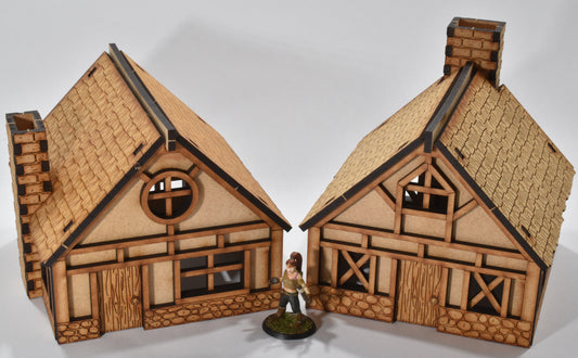 Medieval Village - Single-Story House - MDF Laser Cut 28mm Kits - CreatorpultGames - Role Playing Accessories