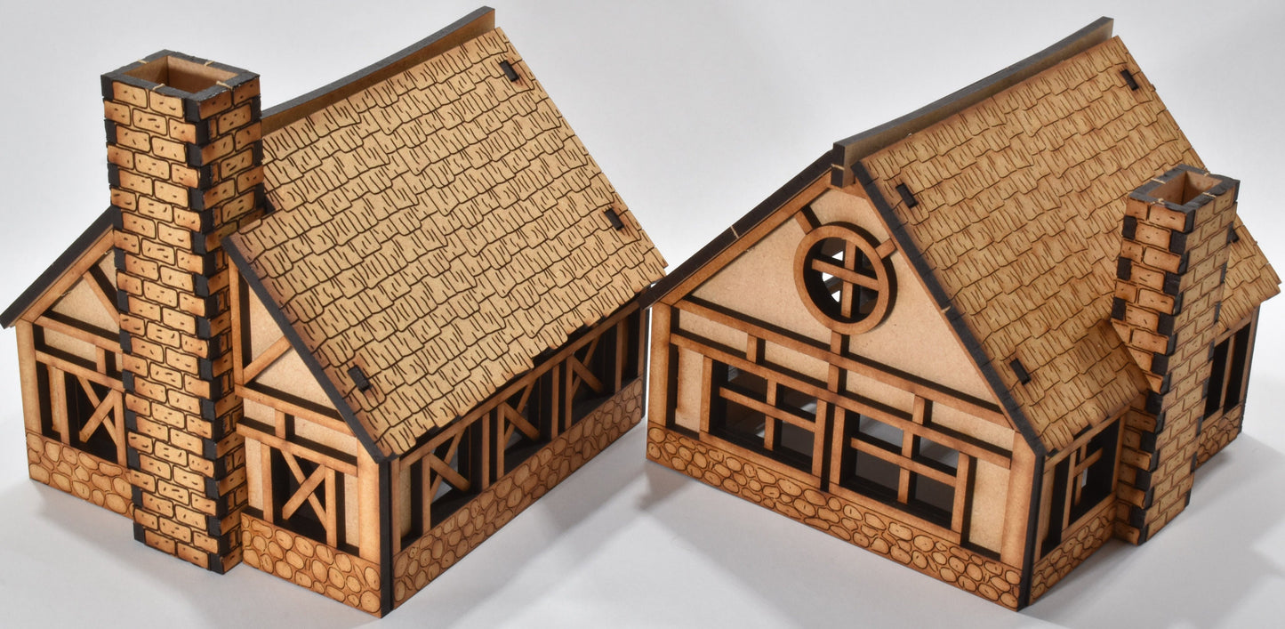 Medieval Village - Single-Story House - MDF Laser Cut 28mm Kits - CreatorpultGames - Role Playing Accessories
