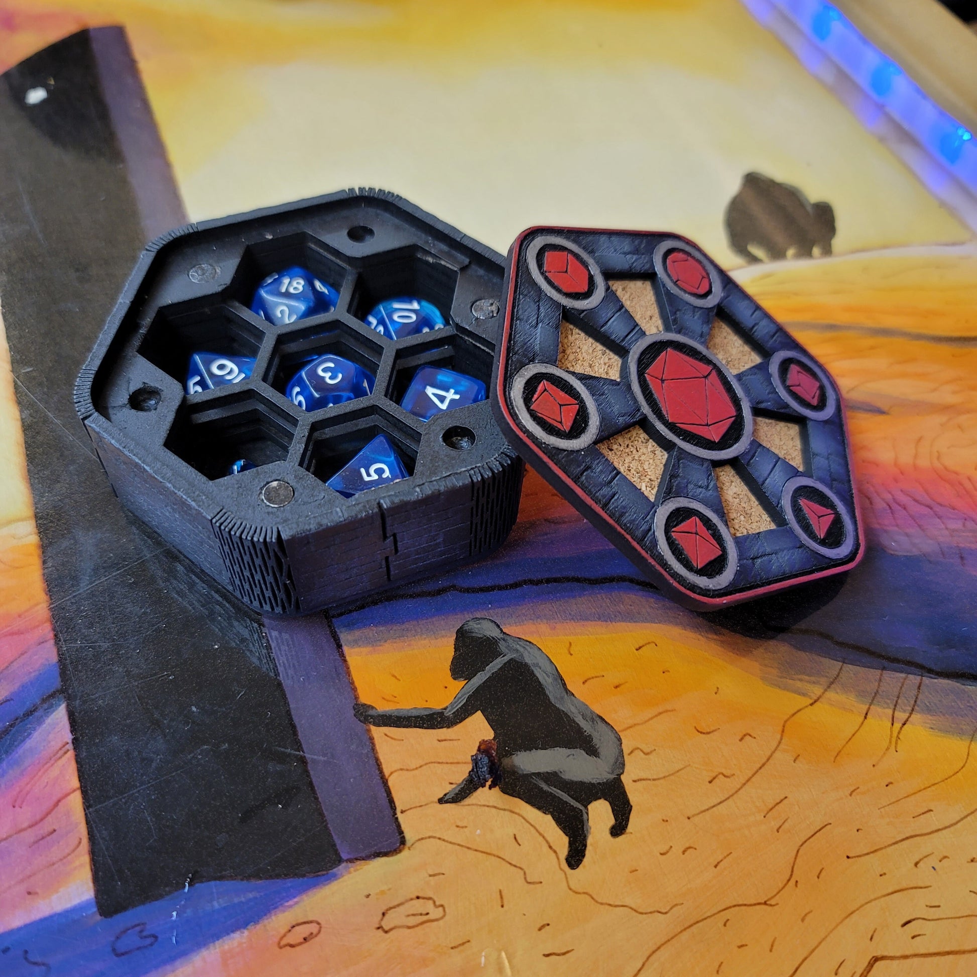 Dice Box Kit - Hexagonal - Laser Cut MDF - Dungeons and Dragons - CreatorpultGames - Laser Cut MDF Kits