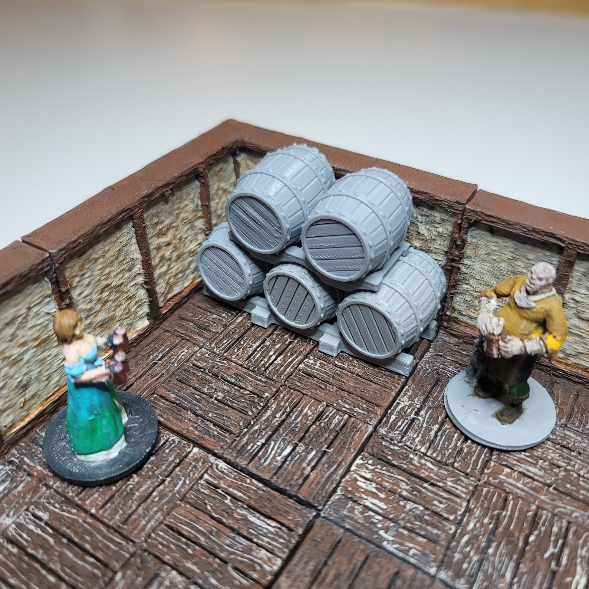 Wooden Stake Barrel Set - 5pk - Closed | RPG Scatter Terrain | 3D printed | 28mm | 32mm | Terrain Scatter - CreatorpultGames - Role Playing Miniatures