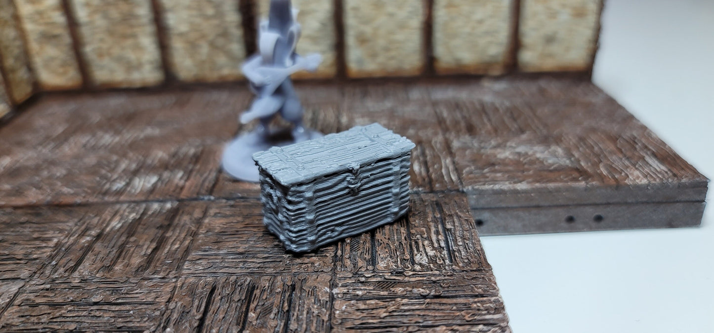 NEW 2023 DESIGN! Medium Wooden Boxes - Open/Closed - 6pk | 3D printed | RPG | Dungeons and Dragons | 28mm | 32mm | Terrain Scatter - CreatorpultGames - Role Playing Miniatures